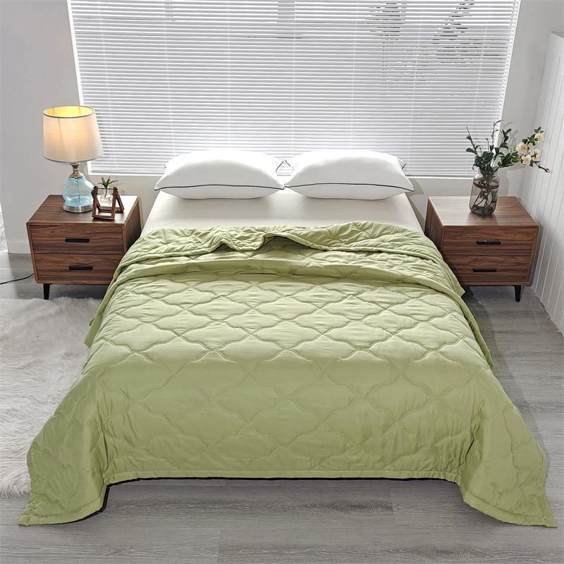 INS Skin-Friendly Washable Cotton Summer Quilt - Brushed Flannel Cooling Blanket for Dorms