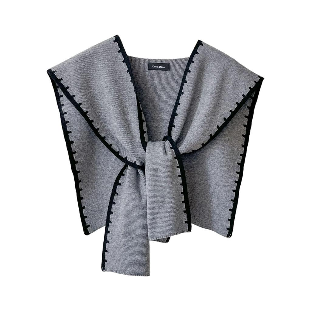 Women's Fashion Knit Shawl Knotted Shirt Scarf Cape