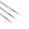 Ensemble de 3 Pinceaux Liner Professionnels pour Nail Art Pinceaux pour Peinture et Dessin d'Ongles Ensemble Outils de Manucure
