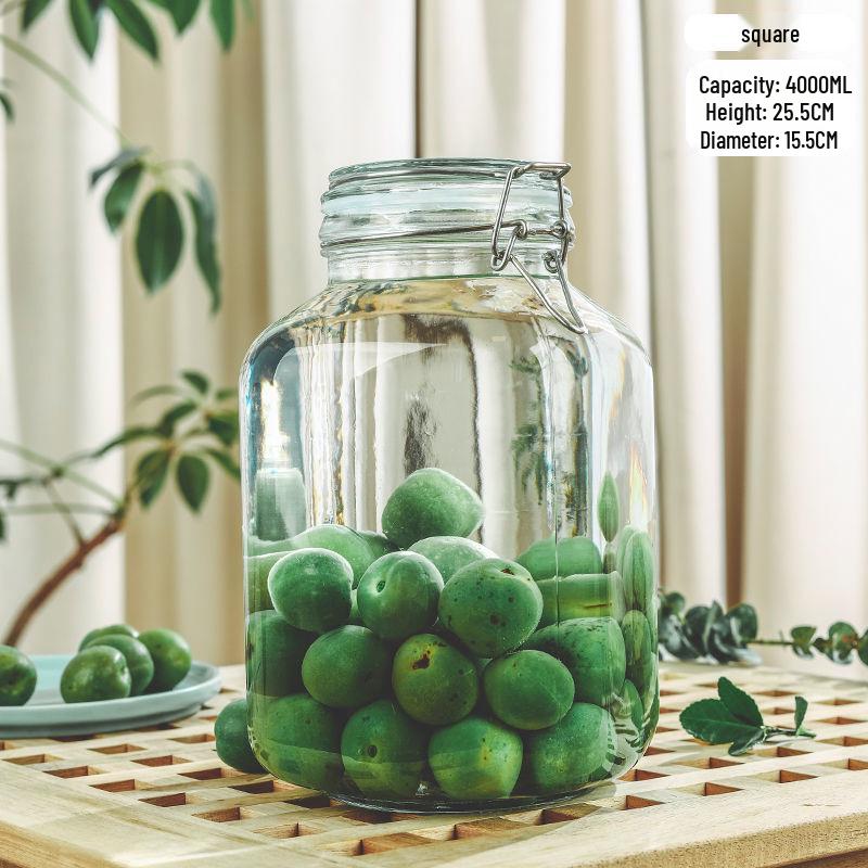 Glass Sealing Jar with Stainless Steel Buckle for Food Storage - Ideal for Tea, Grains, and Cereals In the Kitchen