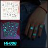 1Sheet Fashion Waterproof Blue Luminous Tattoo Sticker Star Feather Tattoo Sticker Body Art Removable Temporary Tattoos