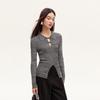 Women's Waterdrop Cut-out Ribbed Knit Top