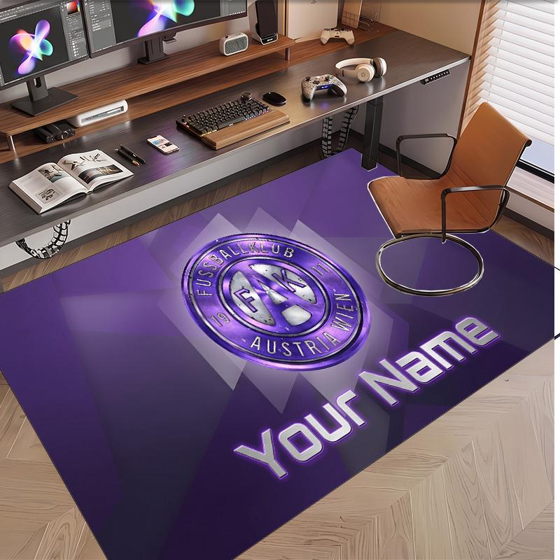 Personalized Crystal Velvet Carpet Austria Wien FC Pattern Non Slip Floor Rug