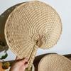 Portable Handmade Woven Straw Fans Anti-Mosquito Decorative Handheld Fans Cattail Fan  Photo Prop