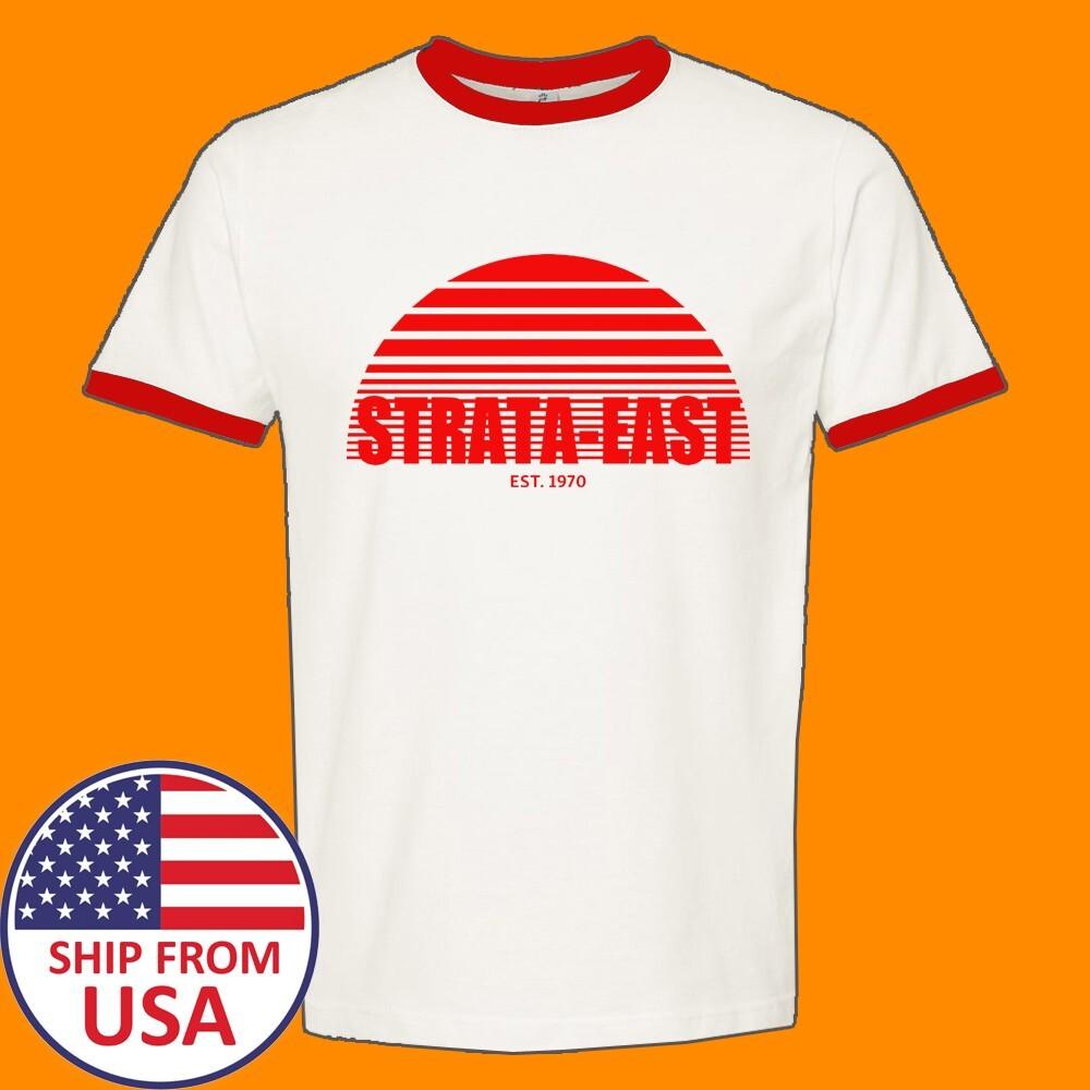 Strata East Records Men#039;s Ringer Red Size S to 3XL Unisex T-Shirt L