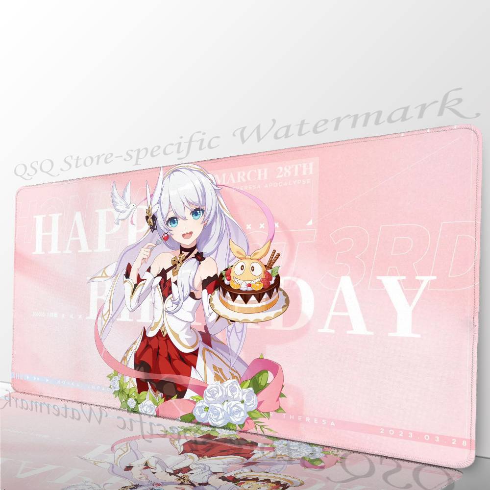 Theresa Apocalypse H-Honkai Impact 3 ANIME Mousepad Non-slip Suitable For Office Computers Laptops E-sports Game Desk Mats XXL