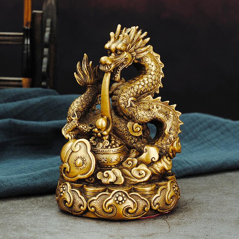Pure Copper Zodiac Figurines Rat Ox Tiger Rabbit Dragon Snake Horse Sheep Monkey Rooster Dog Pig Animal Blessing Lucky Charms Cr
