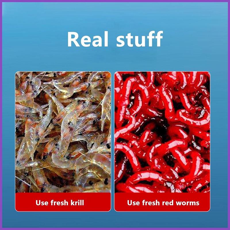 Isca falsa de minhoca vermelha de alta pureza para pesca Premium em pó vermelho para minhoca/pó de camarão 30G