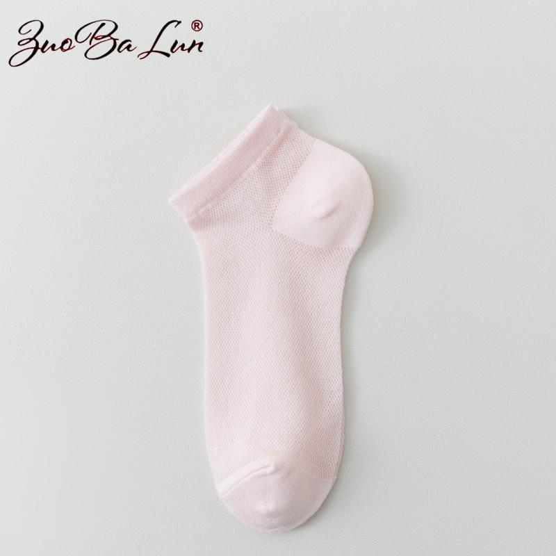 

Женские антибактериальные хлопковые носки до щиколотки - Дышащие, устойчивые к запаху, нескользящие, невидимый дизайн для туфель на высоком каблуке - Летний тонкий сетчатый стиль Candy Color Mesh Ankle Socks розовый