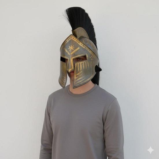 Medieval King Leonidas Spartan Helmet, Ancient Greek Warrior 300 Movie Replica Armor Limited Edition Helmet for Cosplay, LARP, Display