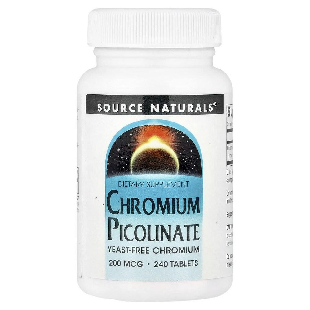 Source Naturals Chromium Picolinate 200mcg 240 Tablets 3 pcs