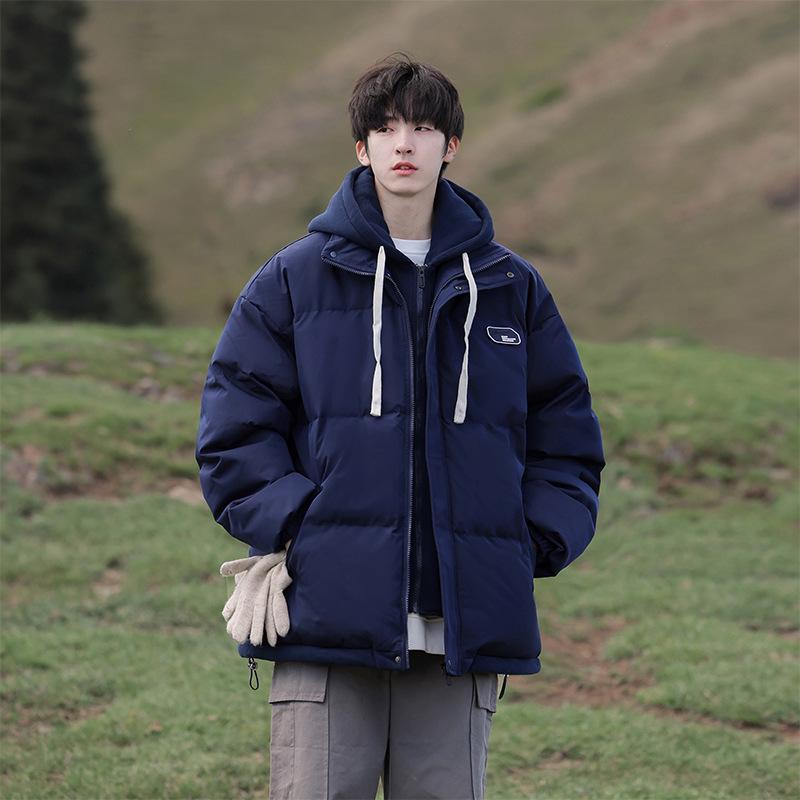 Men's Winter 2025 Retro Cotton-Padded Jacket - Thick, Trendy, Fake Two-Piece Coat