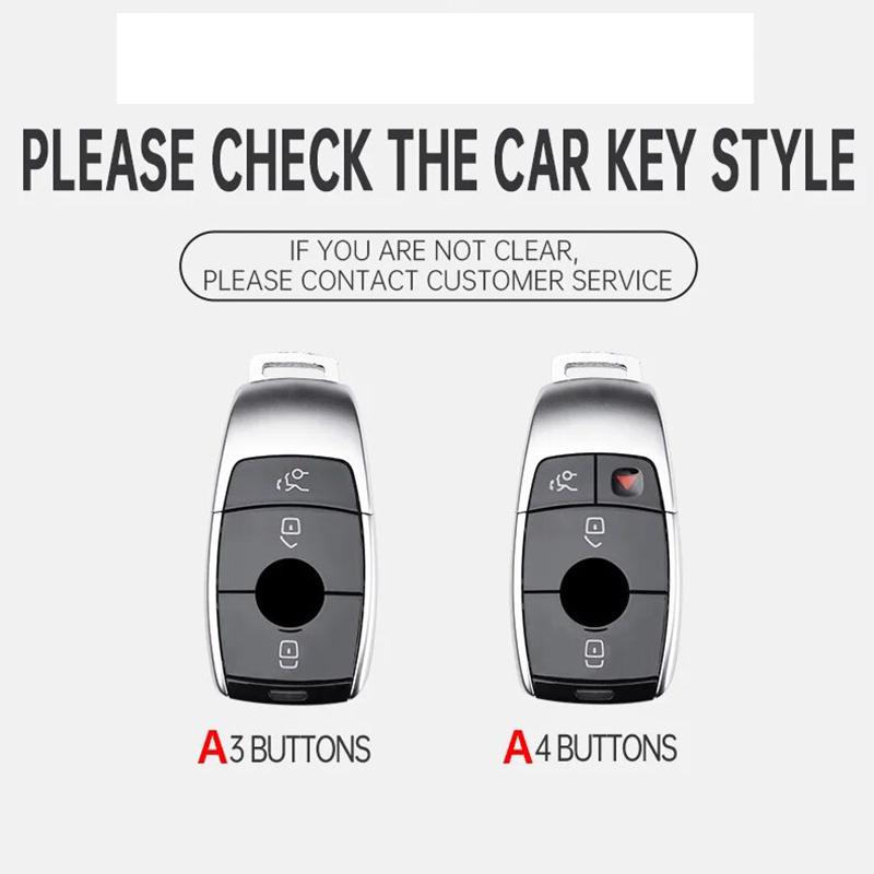 Zinc Alloy Leather Car Key Holder For Mercedes Benz A E C S Class E200 E400 E63 W213 S550 S560 C260 Glc Cle Cla Glb Gls Key Fob