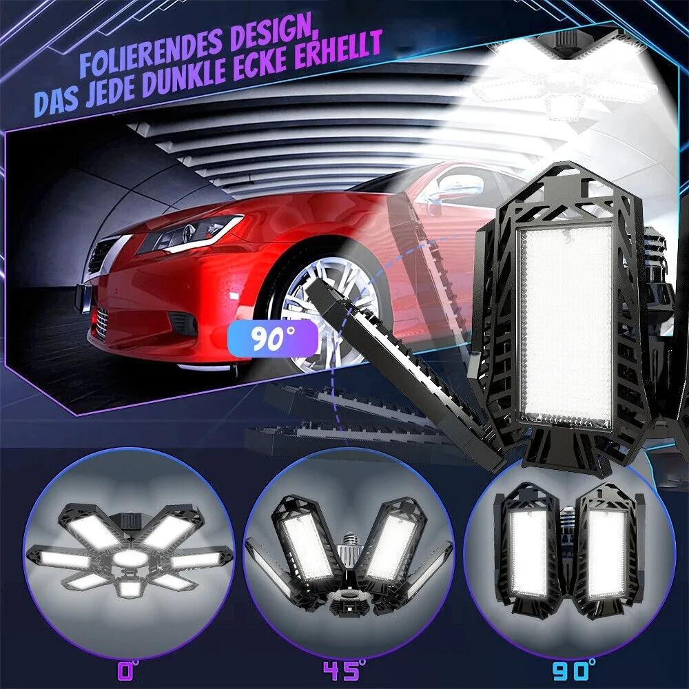 120w Led Garasjelys E26/e27 Supersterk Garasjebelysning Med Justerbare Paneler Deformerbar Pære Taklampe For Arbeid