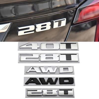 3D Metal 28T 40T AWD Displacement Car Sticker For Labeling XT5 ATSL XTSCT6 Modified Accessories