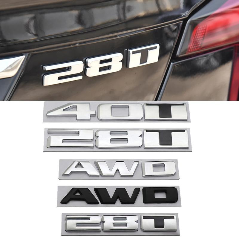 3D Metal 28T 40T AWD Displacement Car Sticker For Cadillac Labeling XT5 ATSL XTSCT6 Modified Accessories