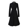 Priestess Cosplay Costume Women's Black Mandarin Collar Cinch Waist Dress Halloween Convention Role Play Outfit