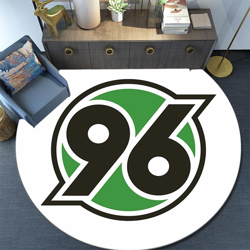 Hannover 96 FC Bedruckter Runder Teppich, Rutschfester Waschbarer Kreis-Teppich für Wohnzimmer Schlafzimmer Spielzimmer, Sportfan Dekoration, Feiertags-Geburtstagsgeschenk