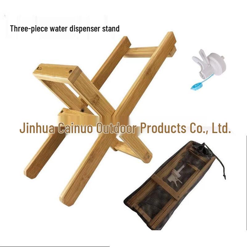 Portable Bamboo Folding Water Bottle Dispenser Stand