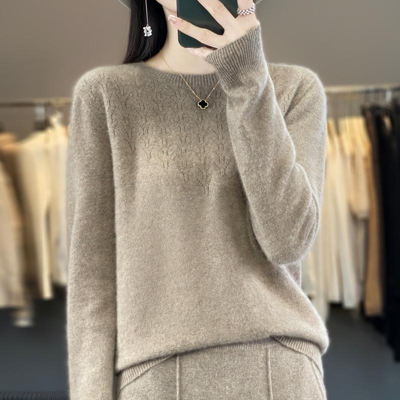 Women Sweater 100% Wool MODERN NEW SAGA O-neck Knit Pullover Thin Spring Autumn Jumpers Female Knit Tops