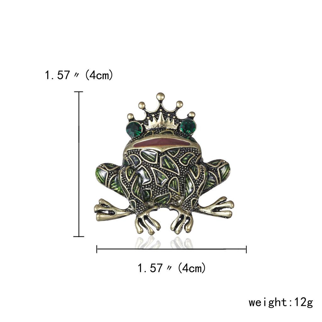 Crystal Frog Brooches for Women Green Color Animal Brooch Pin Luxury Vintage Jewelry Coat Accessories