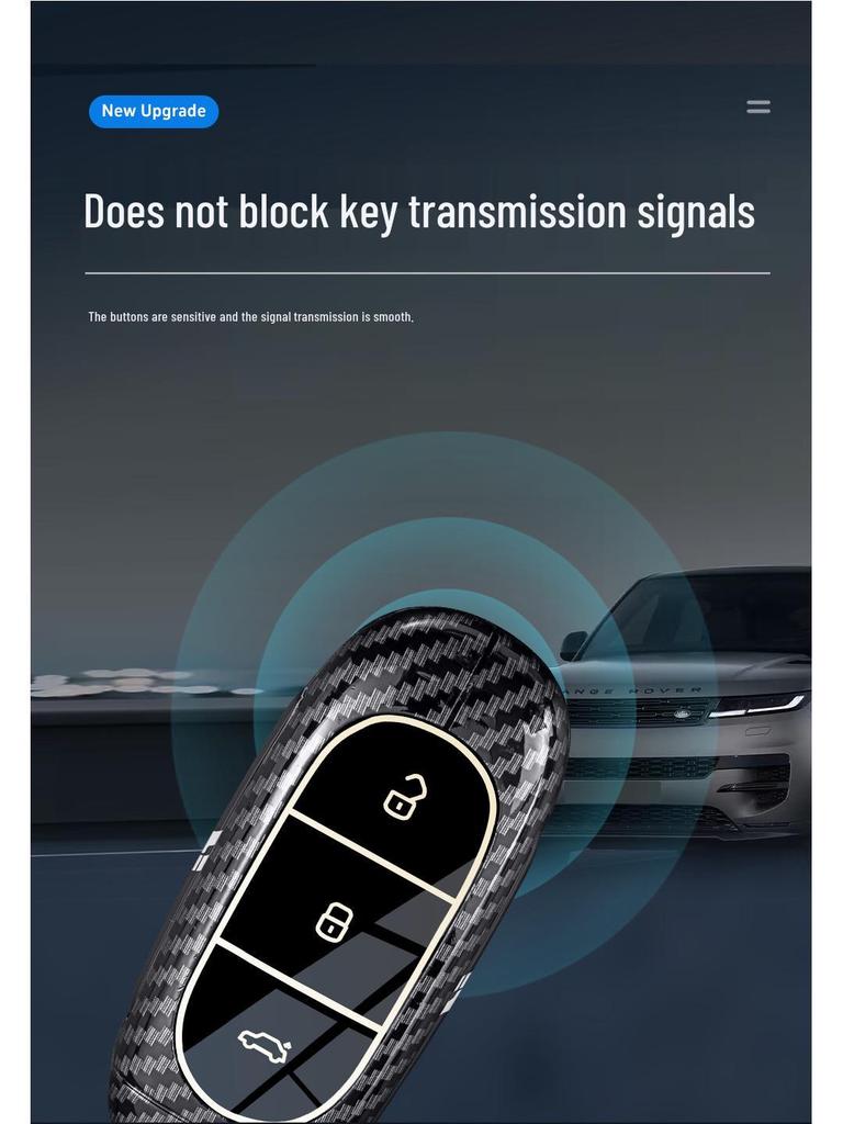 Compatible Li Auto L6 Pro Key Case for L7/L8 Max/L9 Ultra with Mega Carbon Fiber Metal Shell.