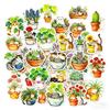 10/30PCS Cute Plant Animal PVC Adhesive Phone Sticker Aesthetic Color Decoration DIY Laptop Luggage Skateboard