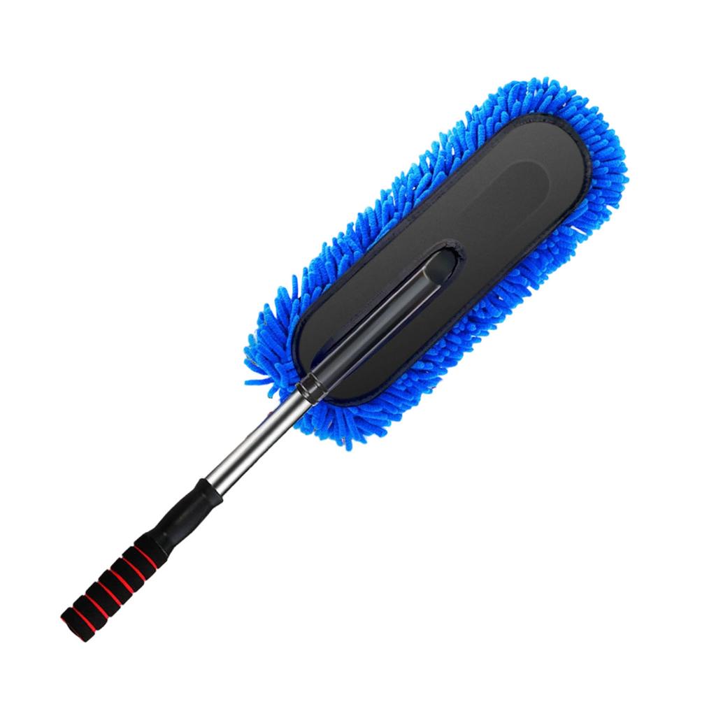 Car Duster Multifunctional Extendable Handle Soft Auto Exterior Interior Dusting Cleaning Brush Blue