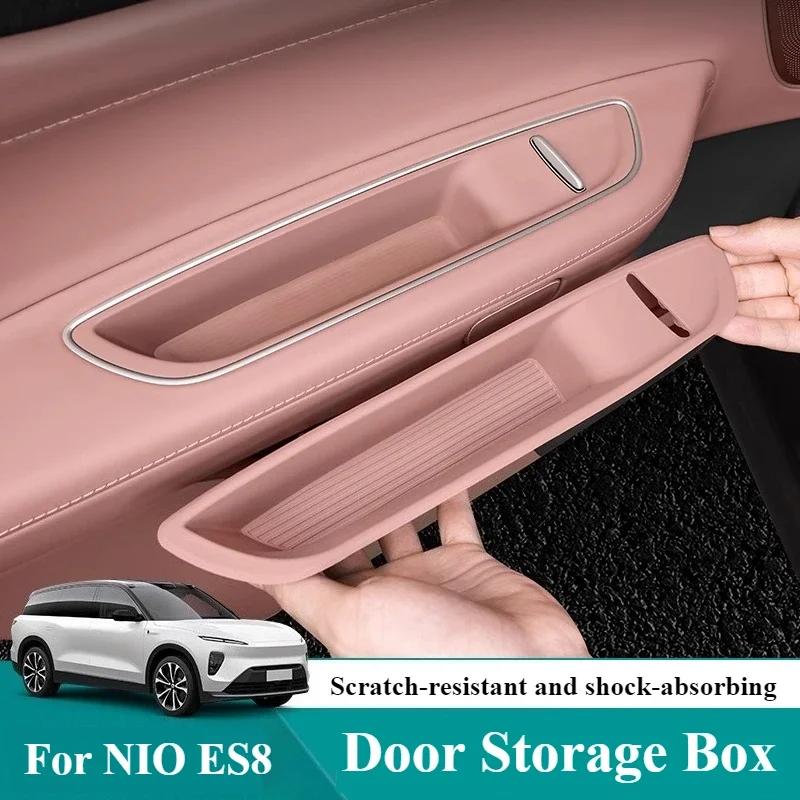 For NIO ES8 2023-2024 Second Row Door Storage Box Silicone Door Handle Pad Decoration Interior Modification Supplies Accessories