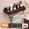Walnut Corner Bathroom Shelf for Cosmetics, No-Drill Triangle Stand.