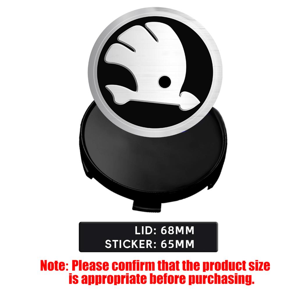 DDWO5 56/60/65/68MM Car Wheel Center Cover Badge Sticker Hub Cap Accessories For Skoda Kodiaq Octavia Enyaq Kamiq Scala Rapid MK2 MK3