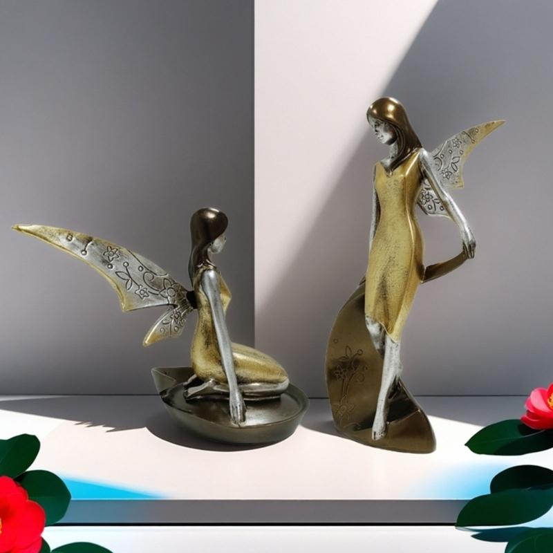 Resin Angelic Statue Flower Girl Decorative Ornament High Decorative Figurine for Christmas and Thanksgiving Day