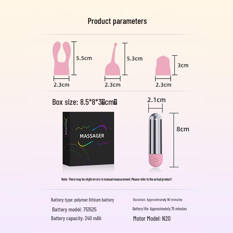 Electroplated Mini Vibrator: Silicone Head, Multiple Styles, Silver Bullet Egg