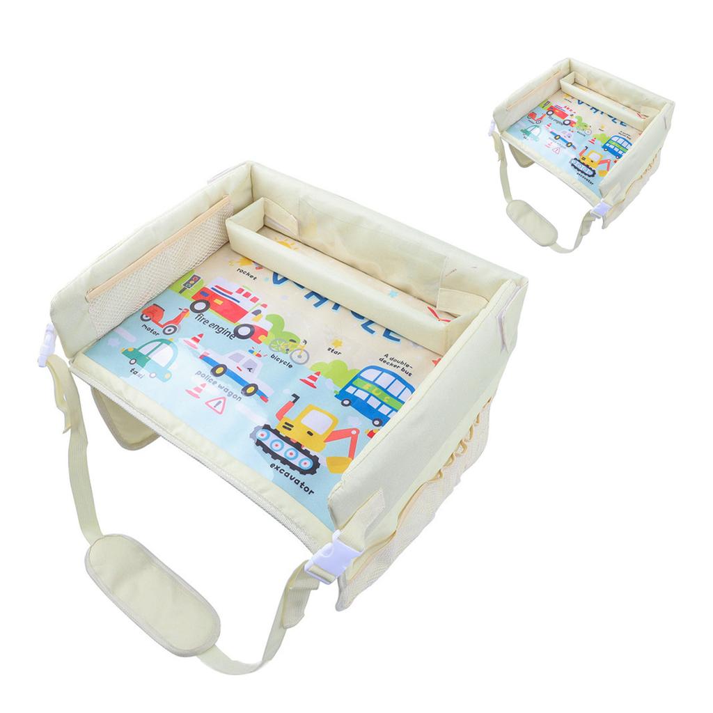 Kids Travel Tray Cartoon Pattern Waterproof Multifunctional Car Seat Lap Tray Child Seat Tray Cars