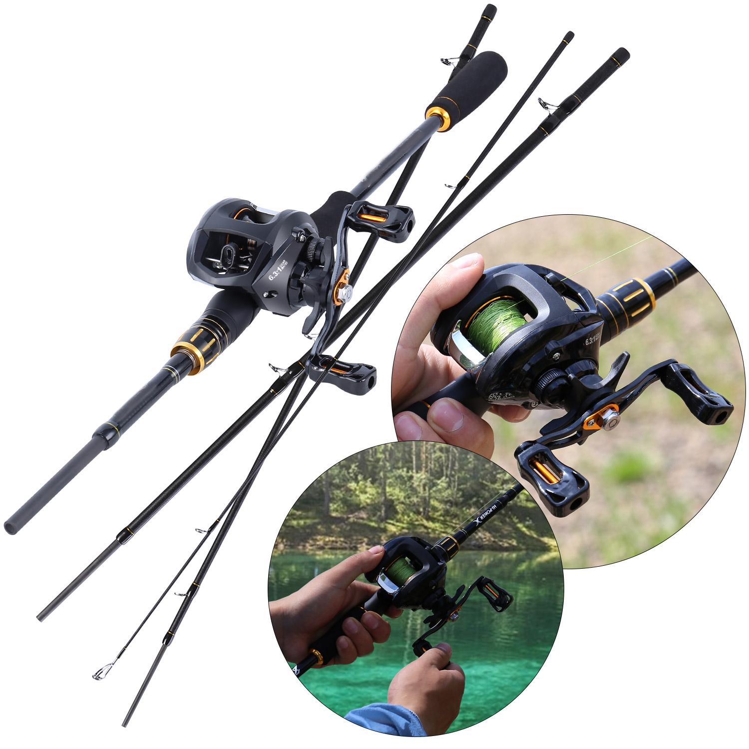 

Комбинированные катушки для кастинговой удочки длиной 2,1 м, 4 секции, удочка для наживки и кастинговая катушка 13BB Rod2.1&Left handle