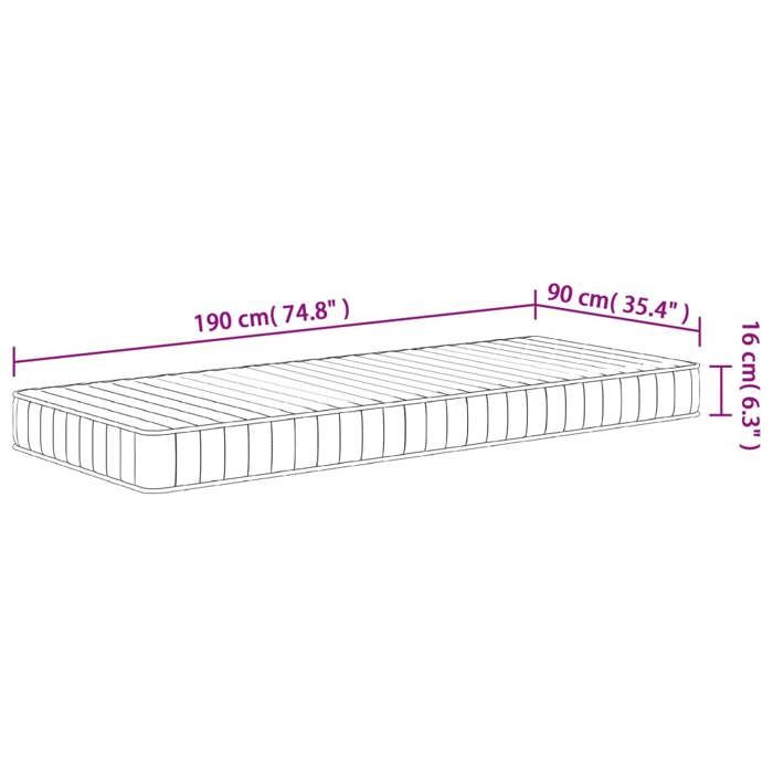 VidaXL Medium-Soft Foam Mattress 90x190 Cm 373019