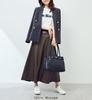 ROPE PICNIC Synthetic Leather Flared Long Brown M Skirt, (20),