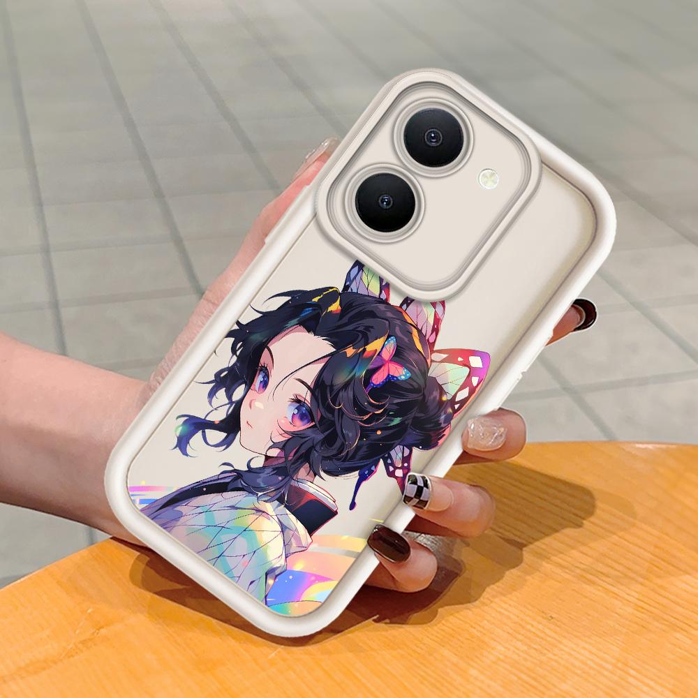 Model de imprimare cu scară pătrată din silicon moale Carcasă pentru telefon Acoperă completă Cameră de protecție antișoc Carcasă din cauciuc pentru Vivo