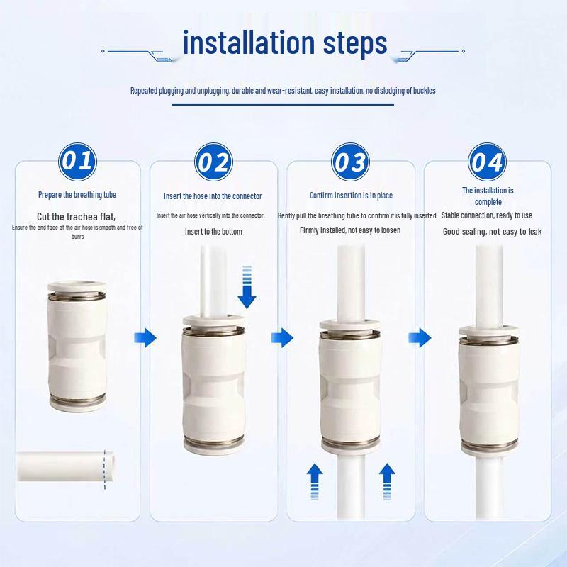 PU Series Pneumatic Quick Plug Connector: PU-4 to PU-16 High-Pressure Air Hose Adapter.