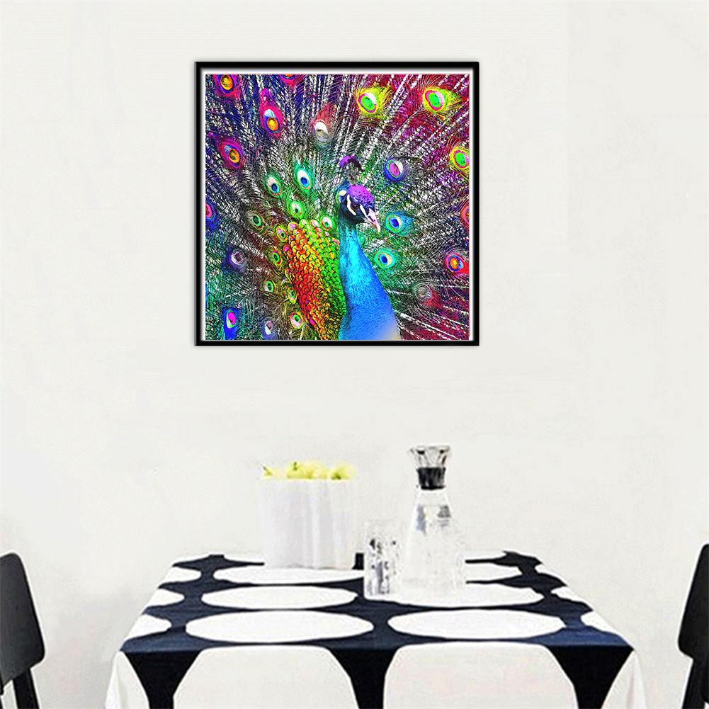 

HUACAN HUACAN Полная дрель 5D Алмазная картина Алмазная мозаика Павлин Алмазная вышивка 20*20 cm