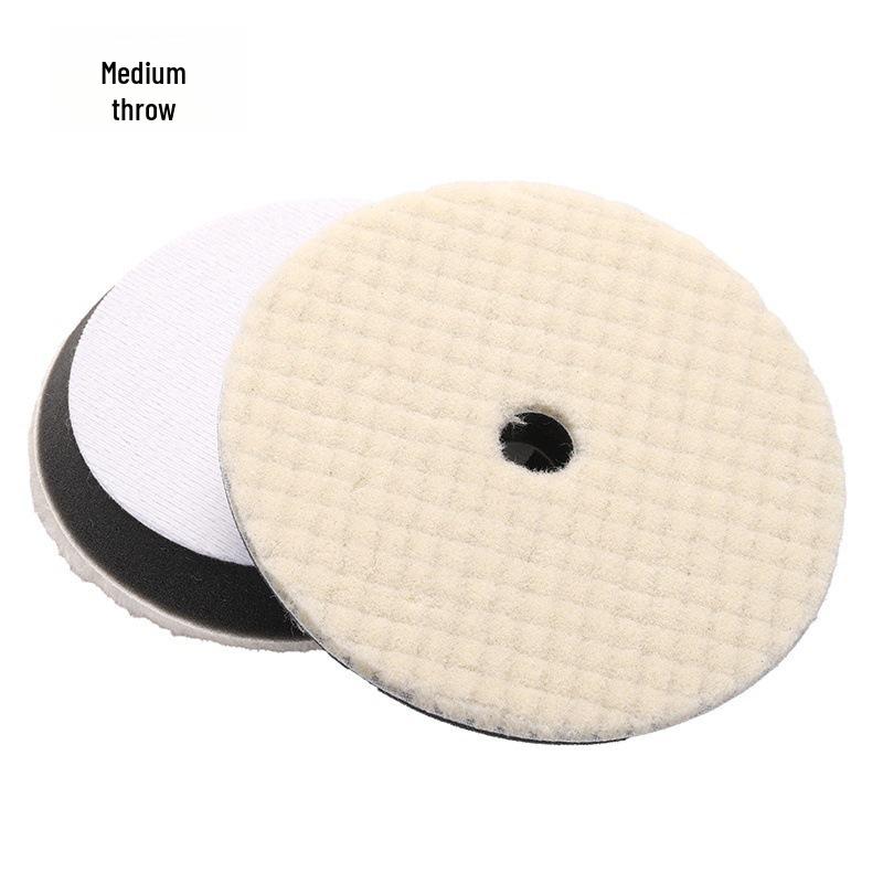 3-7" Self-Adhesive Beveled Japanese Wool Pad for Car Detailing & Polishing
