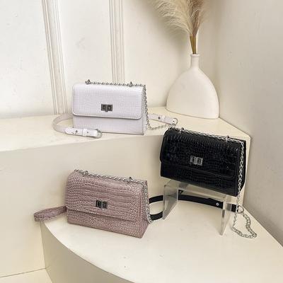 Niche Patent Leather Small Square Bag Women's New Fashion Versatile Chain Shoulder Messenger Bag
