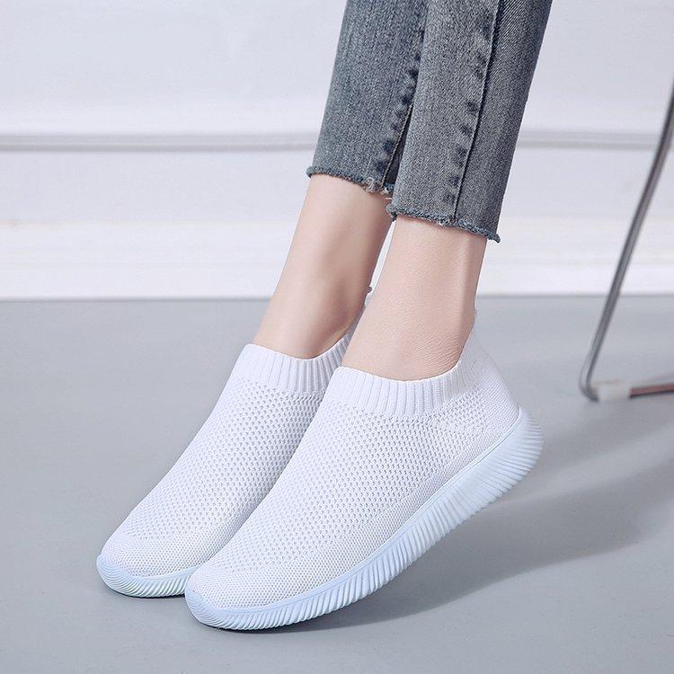 Flying socks shoes elastic cloth large size women's shoes single shoes