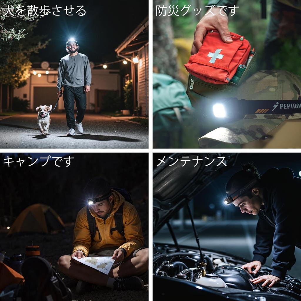 PEPTRONIC Rechargeable AA Battery 350 LED Headlamp 3 9 IPX4 Angle Ideal for Emergency Running Dual-Power Headlamp, USB-C & Compatible, Lumens,