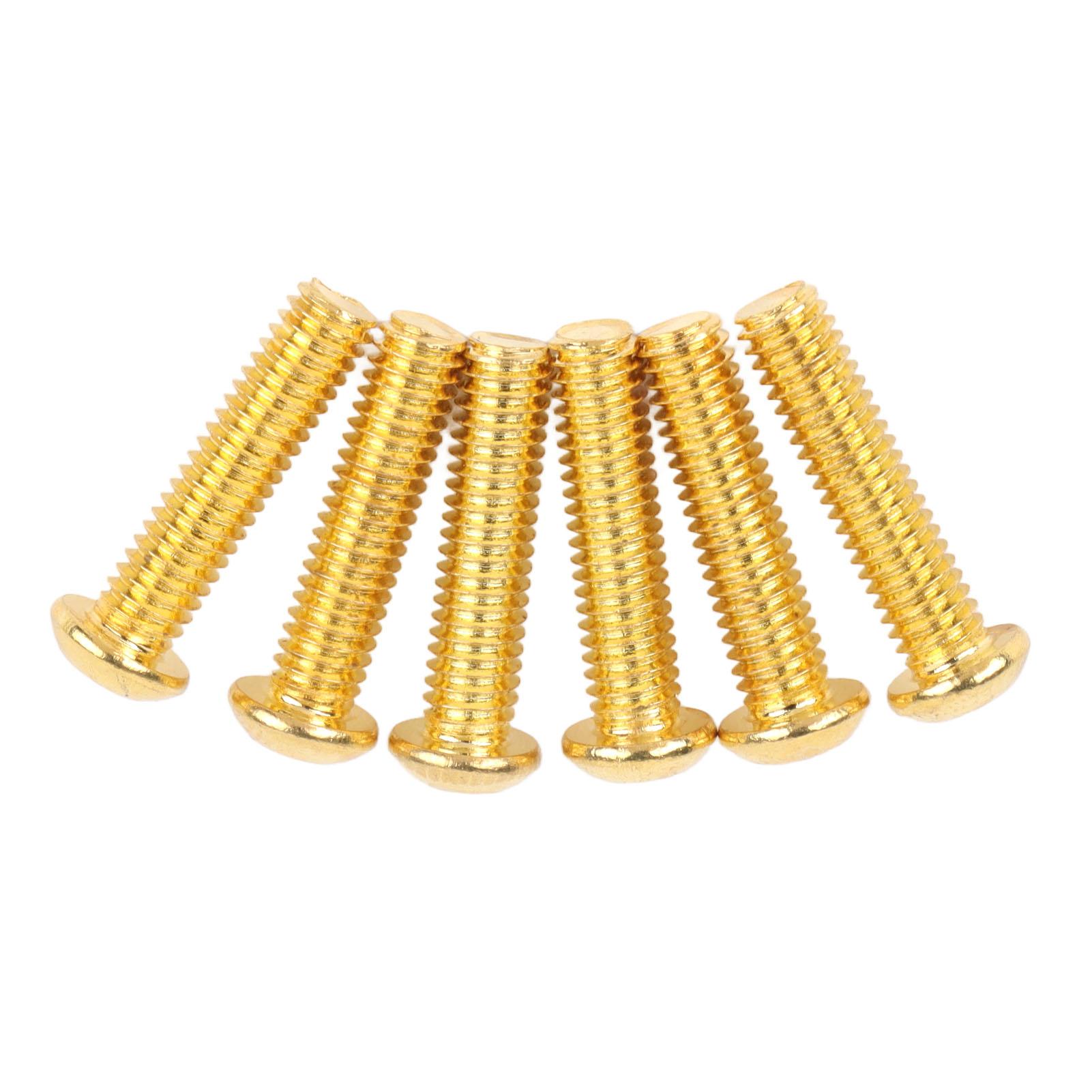 6 шт. Винты с шестигранной головкой для крепления бриджа дабл-рокер, Аксессуары для инструментов, Стопорные винты для электрогитары, баса, Золото