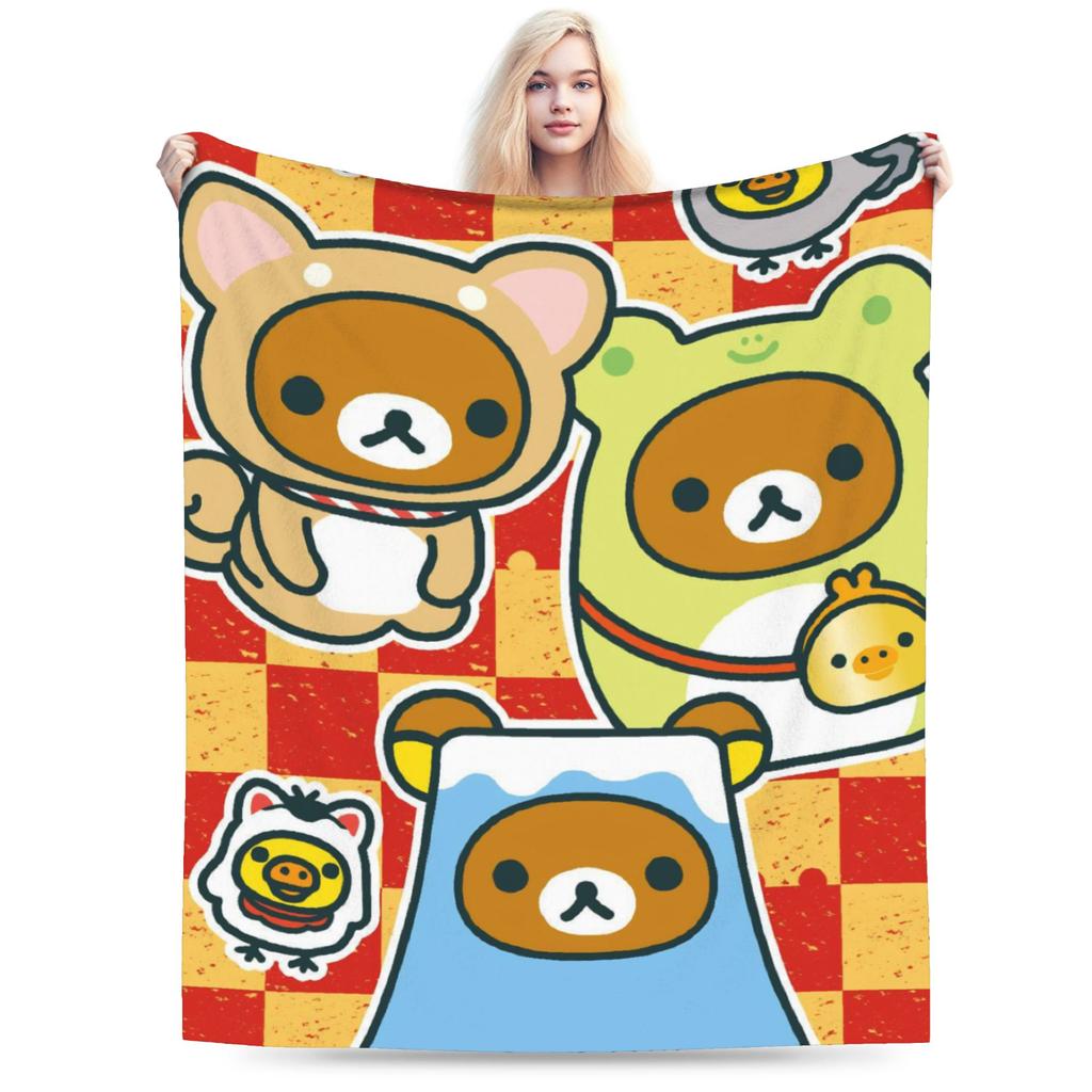 Rilakkuma Korilakkumas Blanket Quality Super Soft Throw Blanket Winter Boy Girl Couch Bed Aesthetic Bedspread