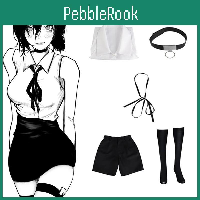 Reze Chainsaw Man Anime Cosplay Cosplay Costume Bomb Shirt Outfits Tie Short Neck Ring Reze Wig Halloween Clothing For Girls