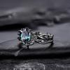 2pcs Sophisticated Aquamarine Rings for Fashionable Women Comfortable Wear Blue Gemstones Rings Ladies Accessories