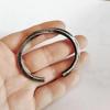 2023 Retro Men's Geometric Woven Cable Open Bangle in Silver-Plated Copper
