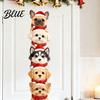 Holiday Home Accents Christmas Puppy Wall Stickers, Removable Self-adhesive Dog Decals for Walls Doors, PVC Stacked Puppies Seasonal Door Decor